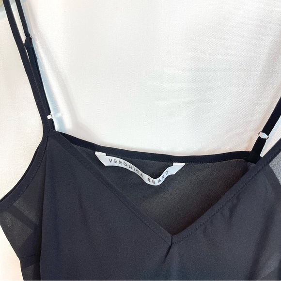New Veronica Beard Slip Semi-Sheer Combo Dress Black S Small - Picture 6 of 7